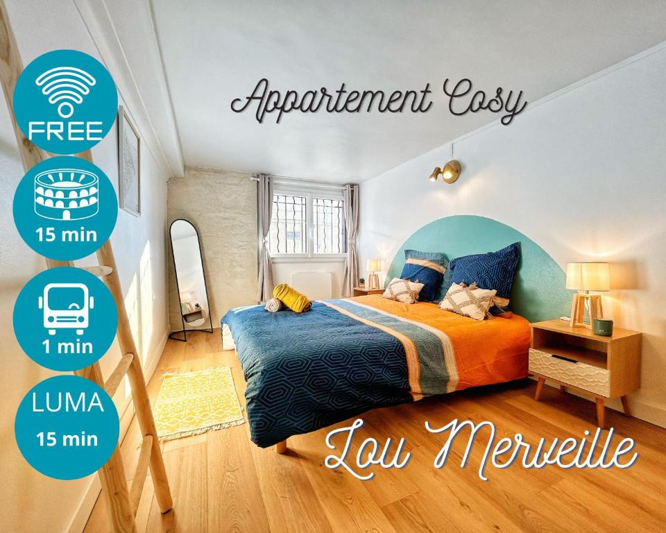 Ένα ή περισσότερα κρεβάτια σε δωμάτιο στο Lou Merveille Arlésienne