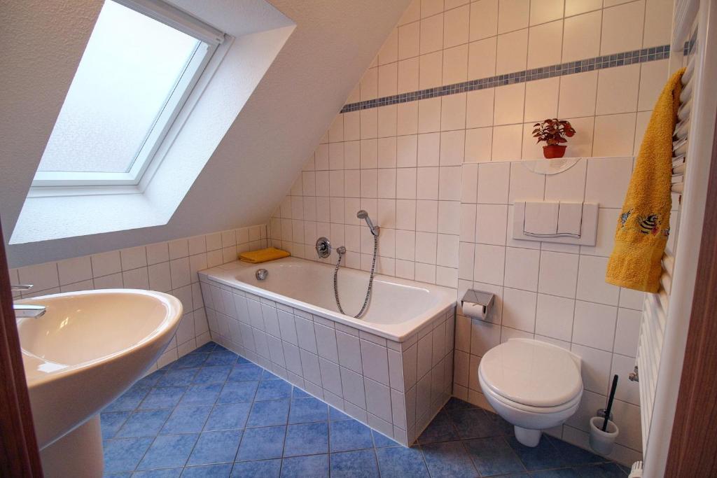Koupelna v ubytování Haus Weida