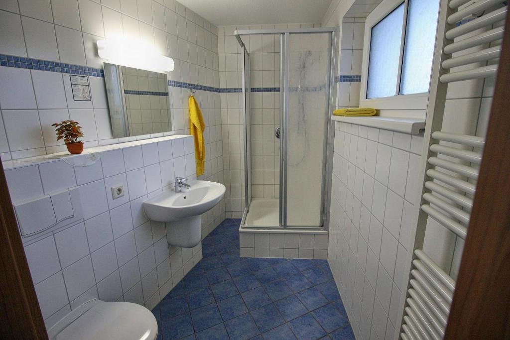 Koupelna v ubytování Haus Weida