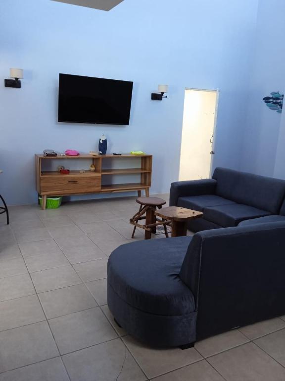 TV a/nebo společenská místnost v ubytování Hotel Mono Azul