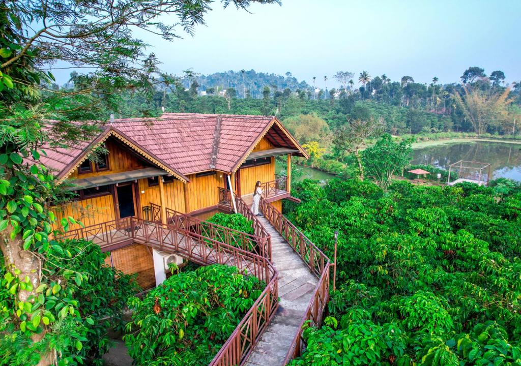 a house in the middle of a forest at Niyatma Wayanad Premium Coffee Resort By VOYE HOMES in Wayanad