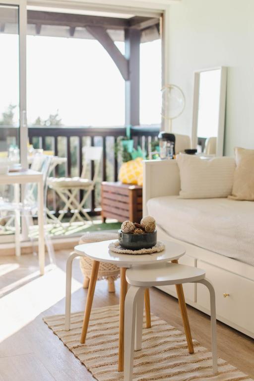 Balkon lub taras w obiekcie Appartement cosy avec vue imprenable sur Cabourg - accès direct plage - proche centre ville