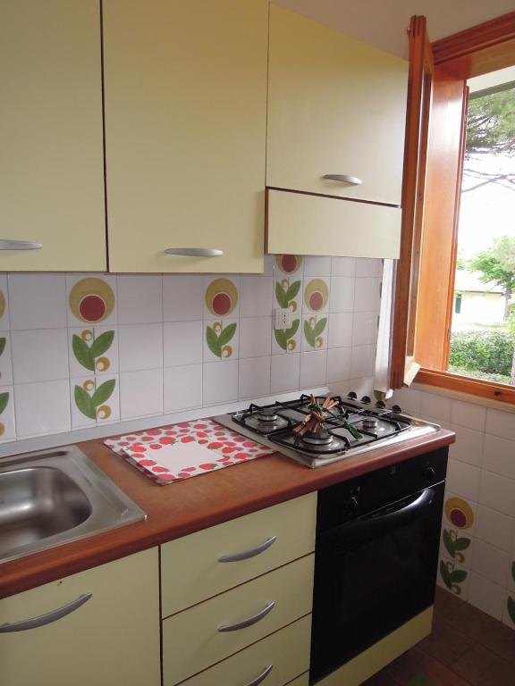 A kitchen or kitchenette at Villa with garden and barbeque 250m from the sea