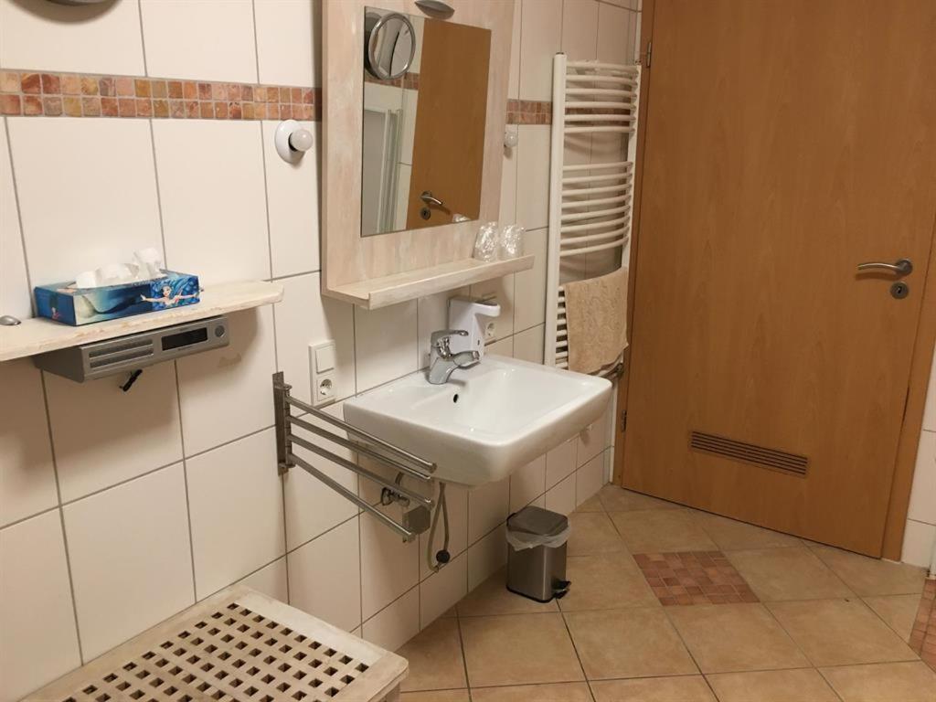 Koupelna v ubytování Ferienwohnung Saarleuchtturm