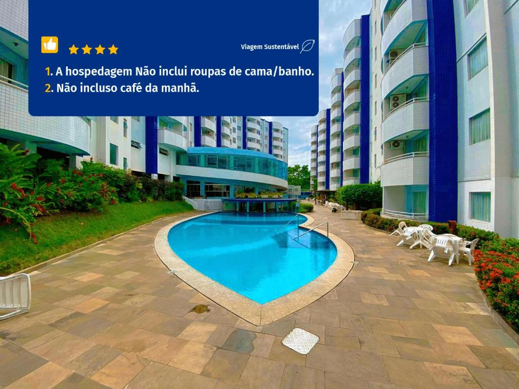 a magazine advert for a hotel with a swimming pool at Águas da Serra TURISMO in Rio Quente