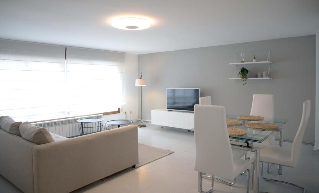 Televízia a/alebo spoločenská miestnosť v ubytovaní Apartamento en Sigüeiro Rúa do Tambre