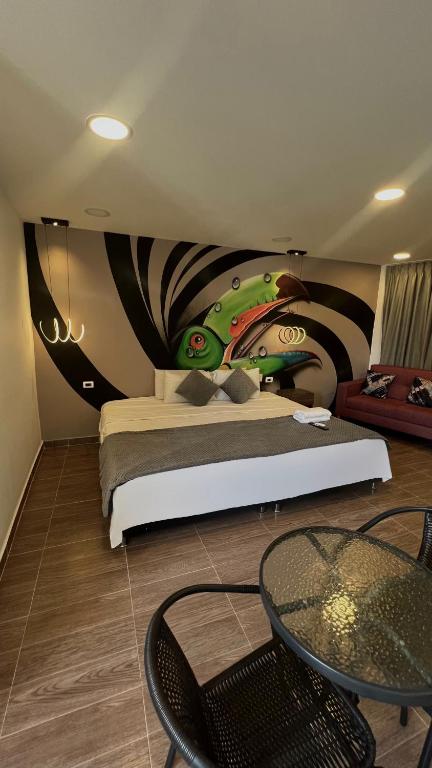 Bahia 79 Apartasuites Cerca al Centro的休息区