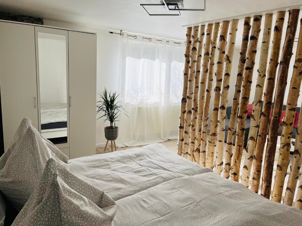 Ένα ή περισσότερα κρεβάτια σε δωμάτιο στο Zuhause bei Zampich