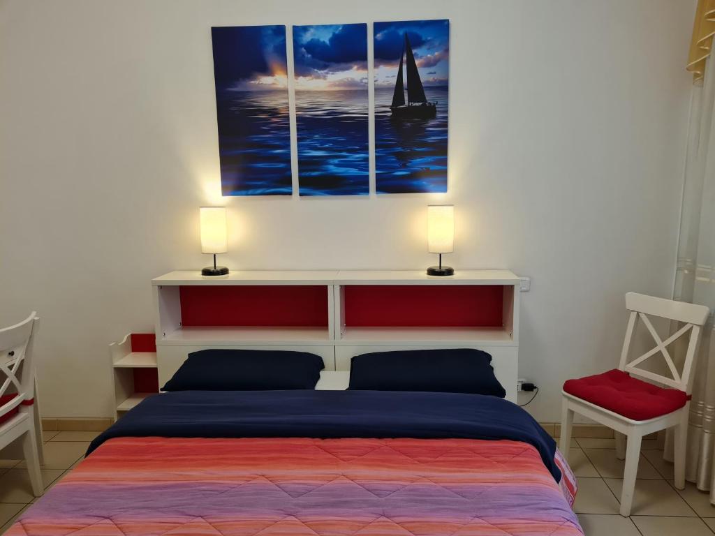 Postel nebo postele na pokoji v ubytování Bed and Breakfast Trestelle