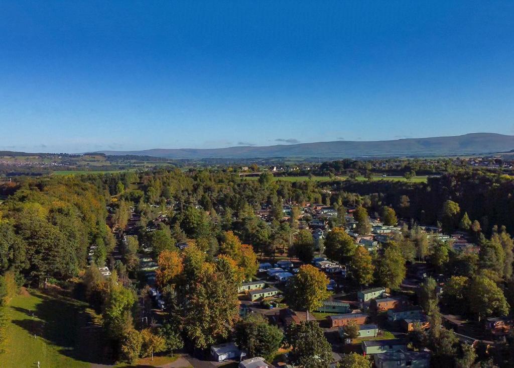 una vista aerea di una città con alberi e case di Lowther Park a Clifton