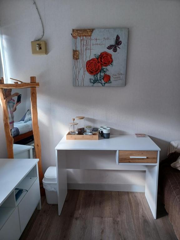 Postel nebo postele na pokoji v ubytování Hunter Farm