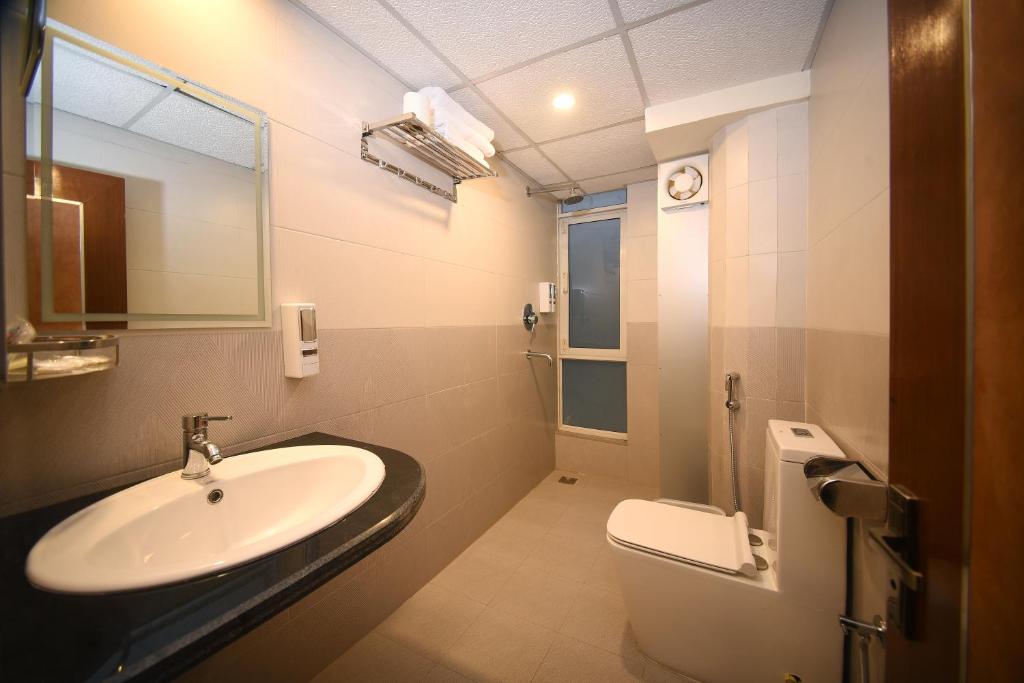 Koupelna v ubytování Hotel Simal