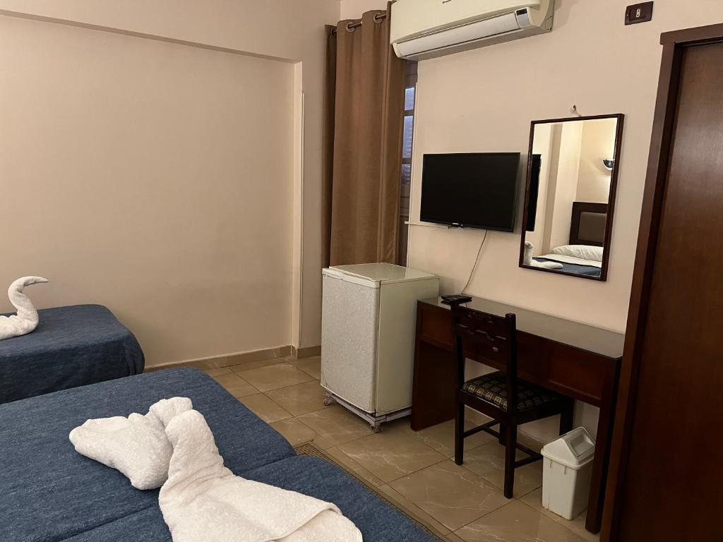 TV a/nebo společenská místnost v ubytování Anglo Hotel
