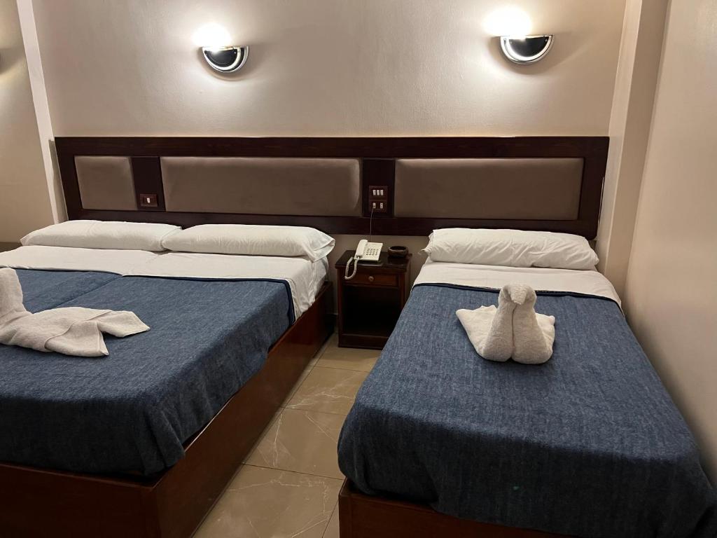 Postel nebo postele na pokoji v ubytování Anglo Hotel