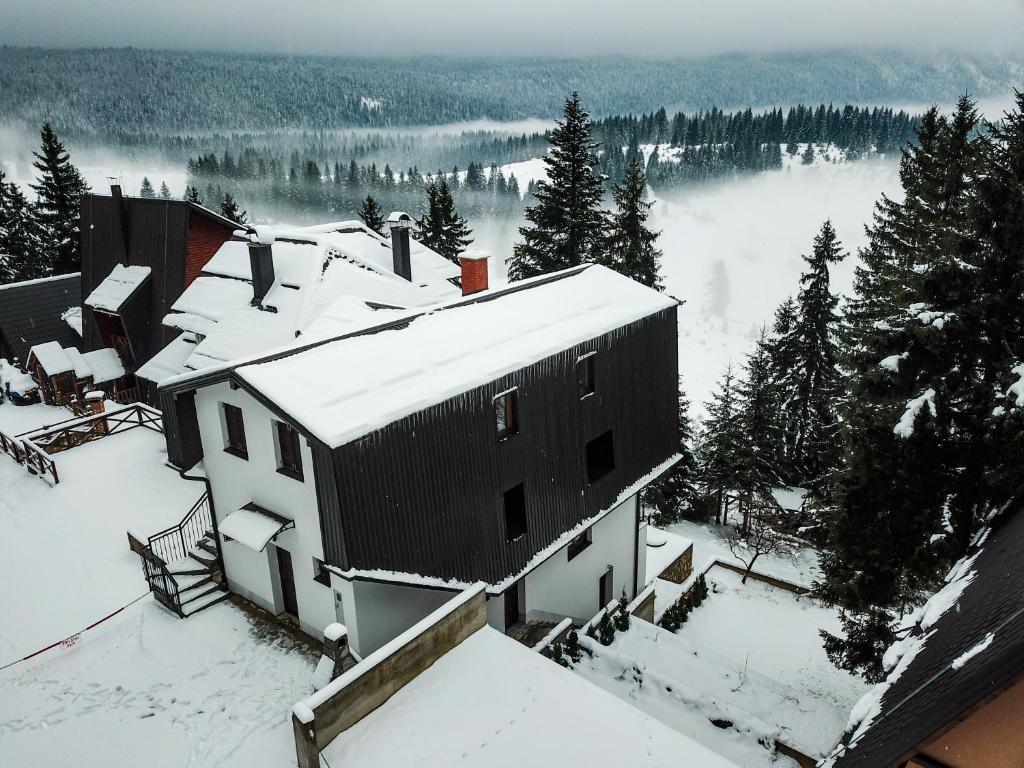 uma casa na neve com vista para um lago em Vila Alić em Šišava