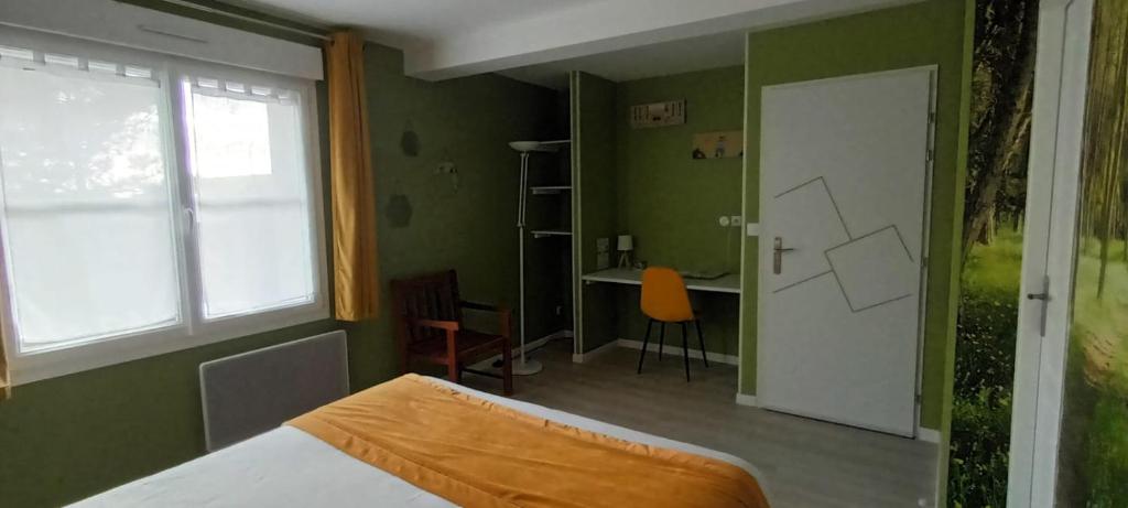 Postel nebo postele na pokoji v ubytování Escales dans les dunes