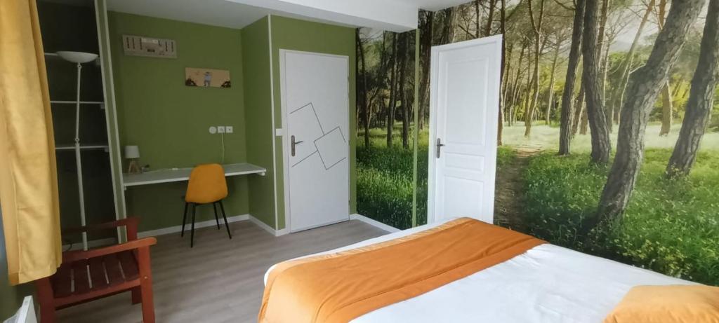 Postel nebo postele na pokoji v ubytování Escales dans les dunes