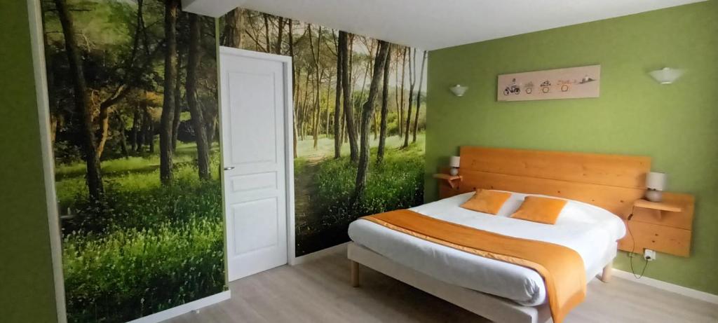 Postel nebo postele na pokoji v ubytování Escales dans les dunes