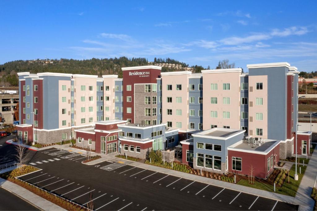 an aerial view of a city with buildings at Residence Inn by Marriott Portland Clackamas in Clackamas