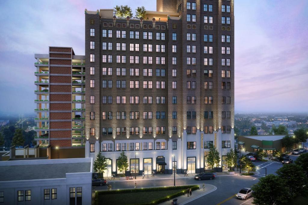 a rendering of a tall building with a street at The Threefoot Hotel, Meridian, a Tribute Portfolio Hotel in Meridian