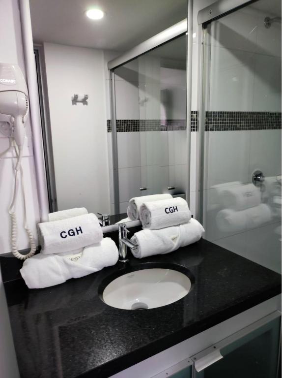 Koupelna v ubytování Hotel CGH Bogota Airport