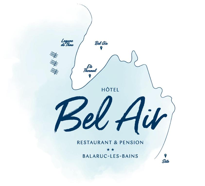 un label pour un hôtel avec une carte du salvador dans l'établissement Hôtel restaurant et pension soirée étape Bel Air, à Balaruc-les-Bains