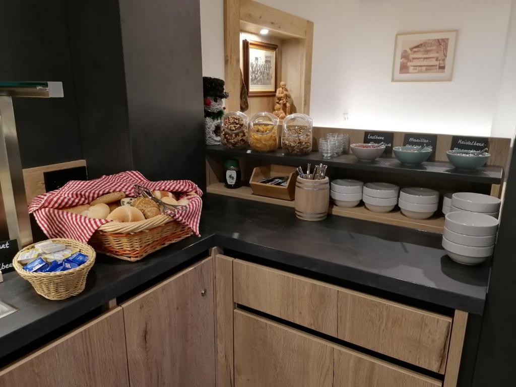Kuchyň nebo kuchyňský kout v ubytování Pension Eichenheim