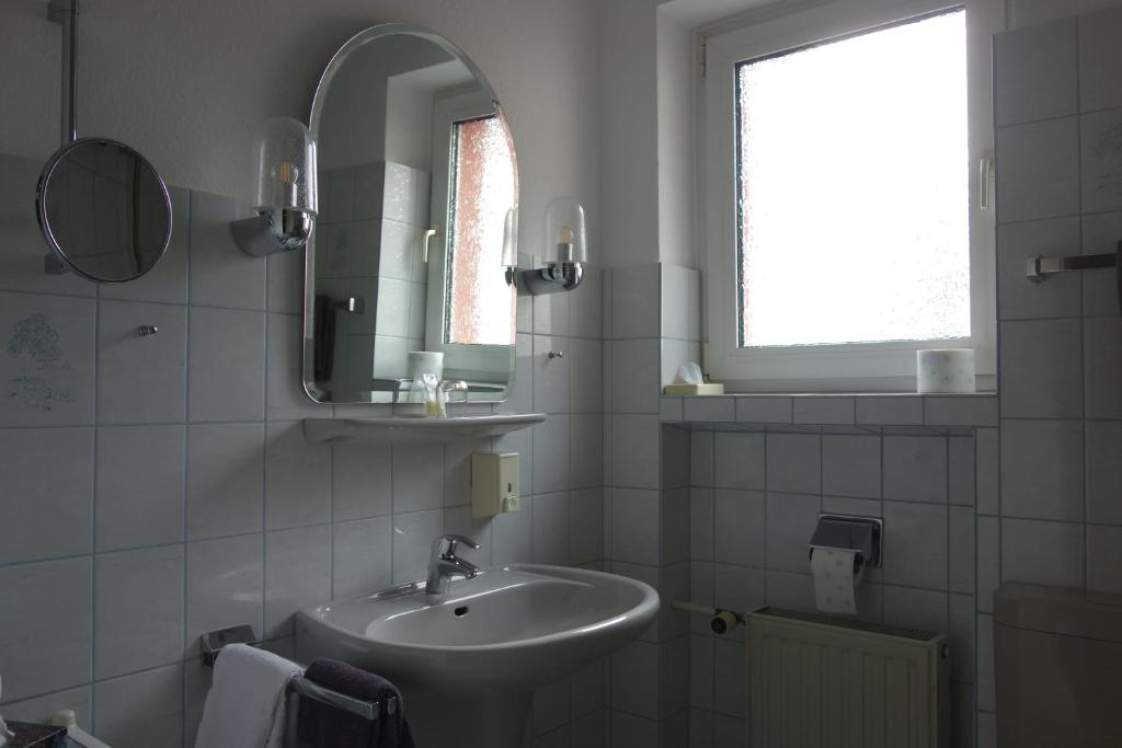 Koupelna v ubytování Hotel Lex