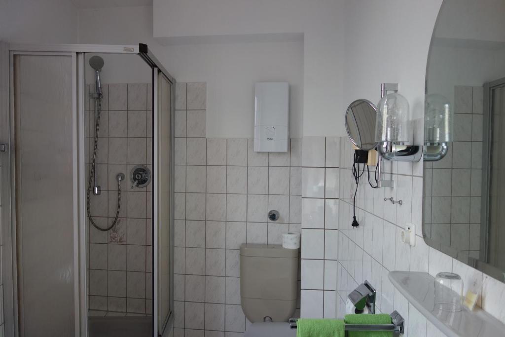 Koupelna v ubytování Hotel Lex