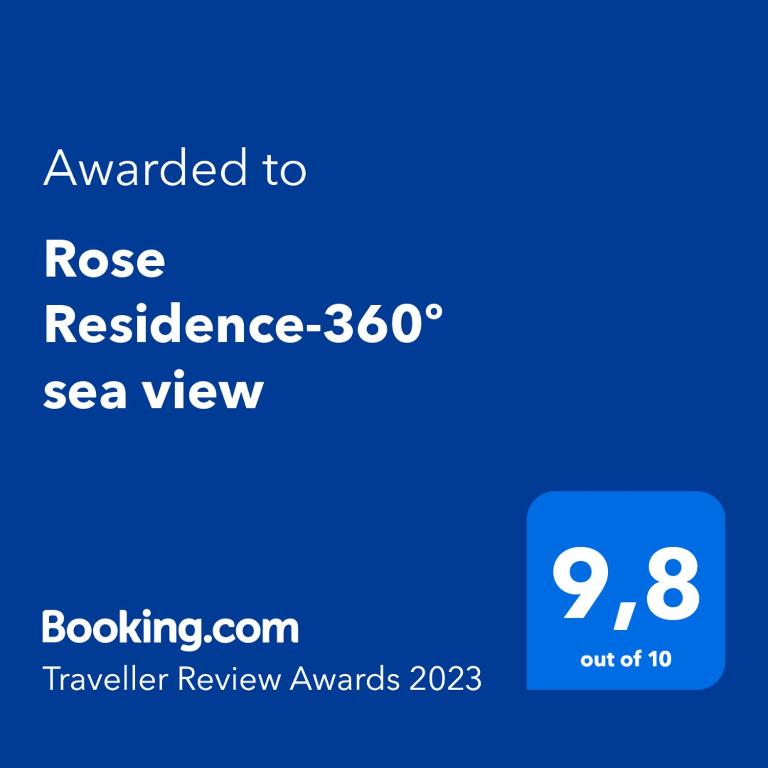 Certifikát, ocenenie alebo iný dokument vystavený v ubytovaní Rose Residence-360º sea view