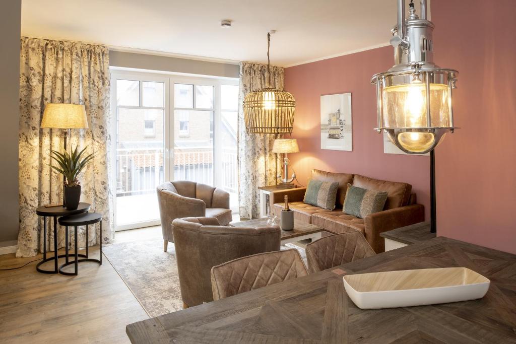 Posezení v ubytování Ferienwohnung Bootsmann