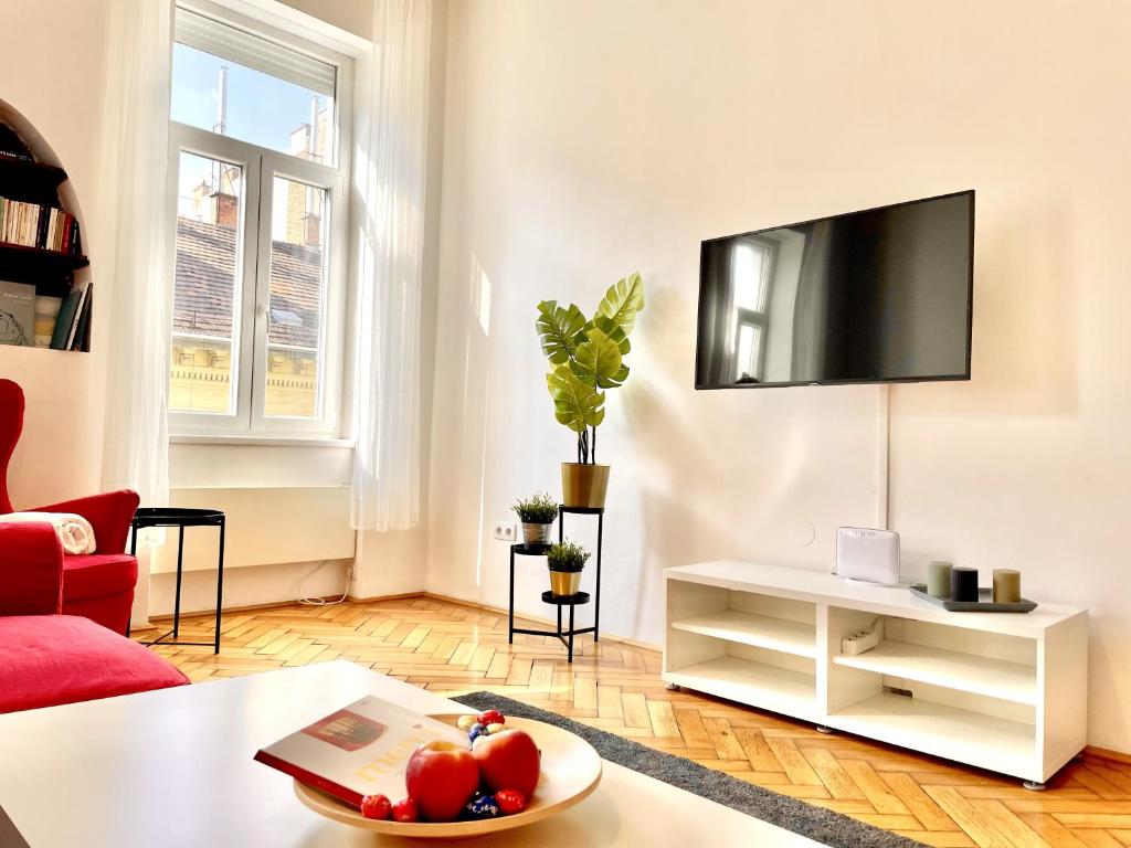 TV a/nebo společenská místnost v ubytování Eotvos 25 Apartment
