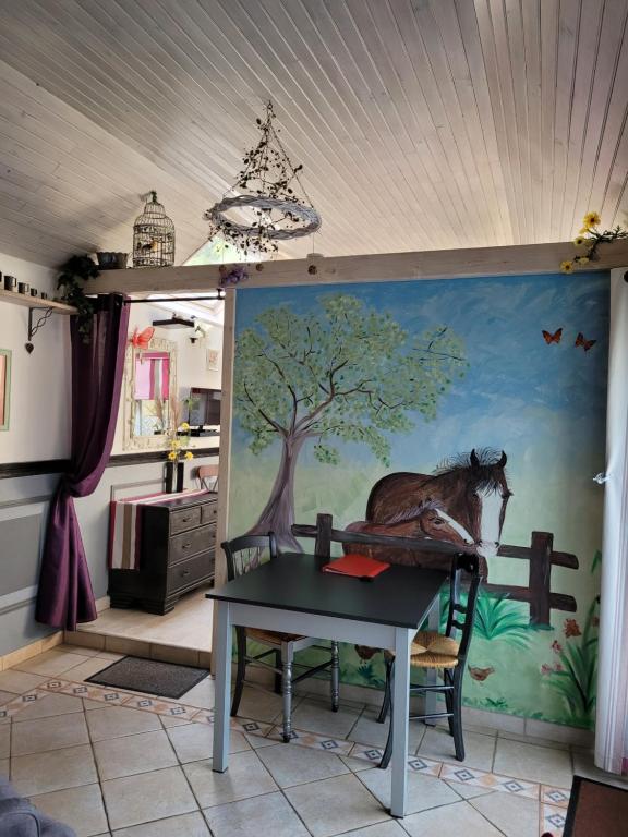 Kuchyň nebo kuchyňský kout v ubytování Le Paddock Du Val De Lys