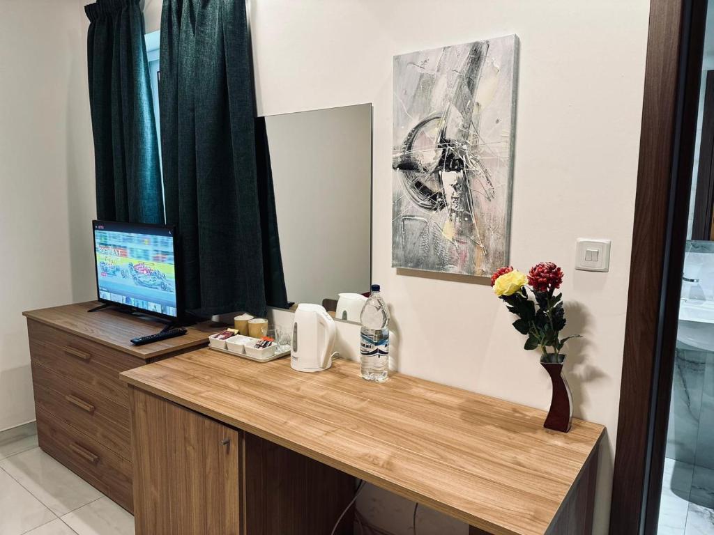 TV a/nebo společenská místnost v ubytování Seaside Accomodation