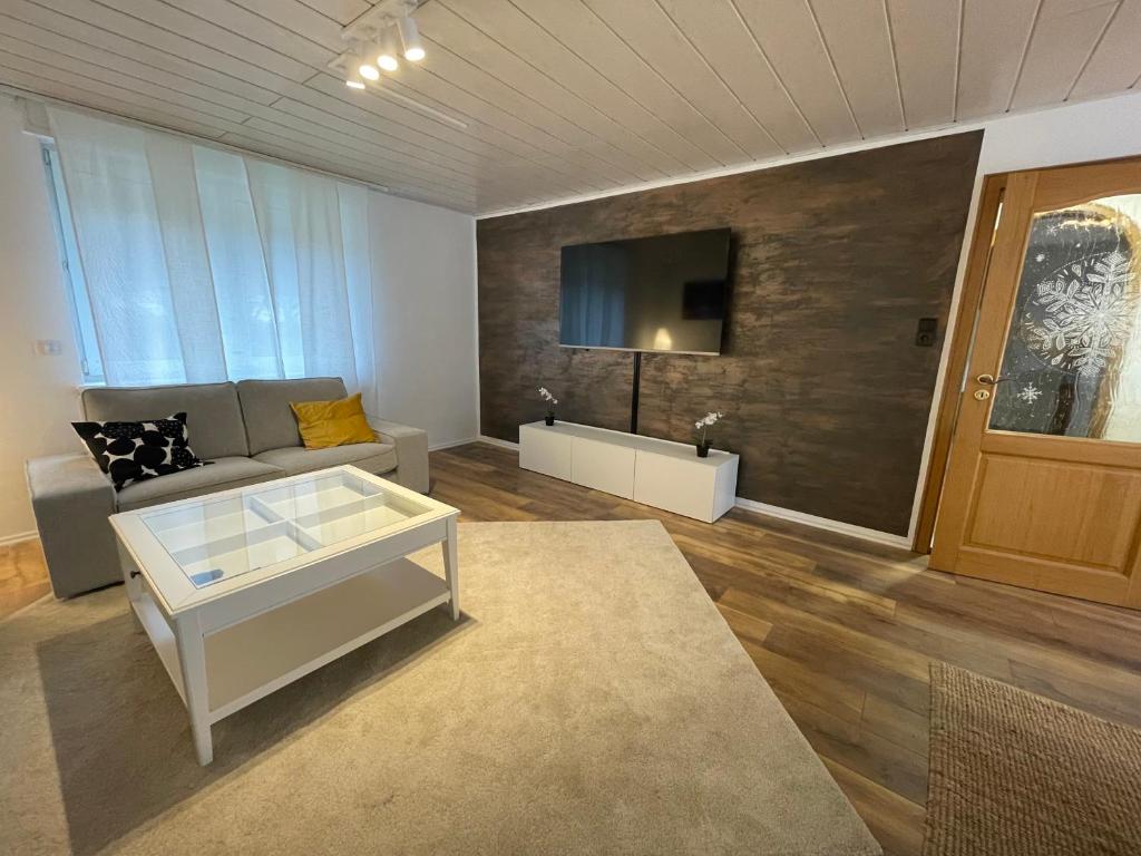 Koupelna v ubytování Ferienwohnung bei Bad Ems im Lahntal