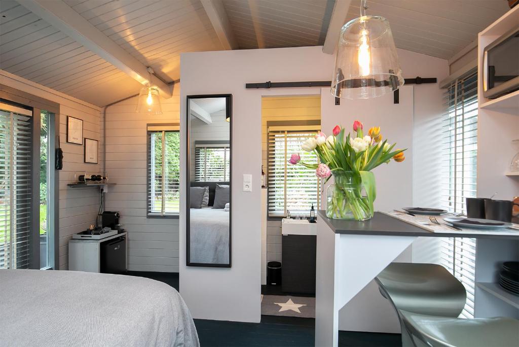 Kuchyň nebo kuchyňský kout v ubytování Tiny House Boatshed
