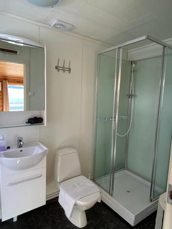 Koupelna v ubytování Bogen Hostel