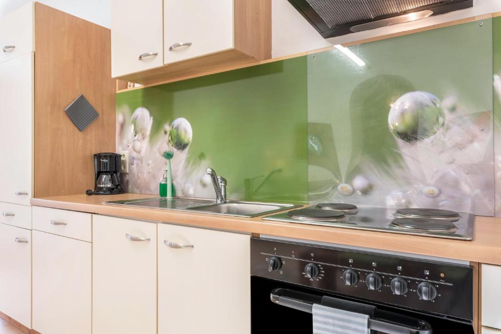 Kuchyň nebo kuchyňský kout v ubytování Moserhof Ferienwohnung Sunnseit