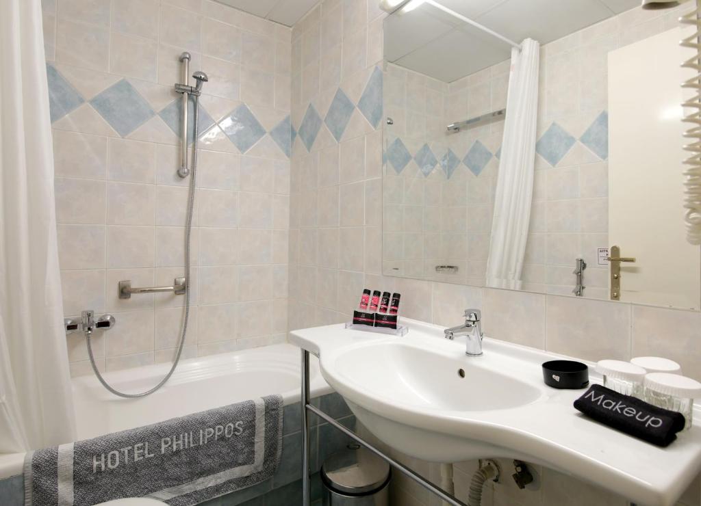 Koupelna v ubytování Hotel Philippos Livadeia