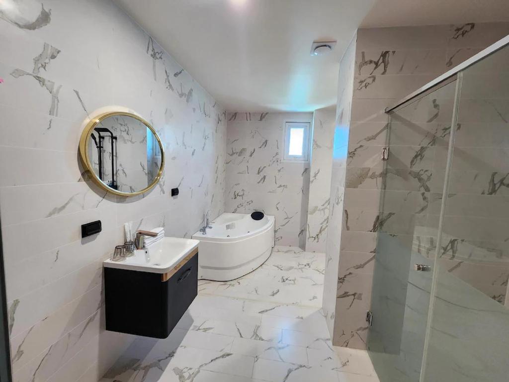 Koupelna v ubytování Cube9 Resort & Spa 큐브9 리조트 & 스파