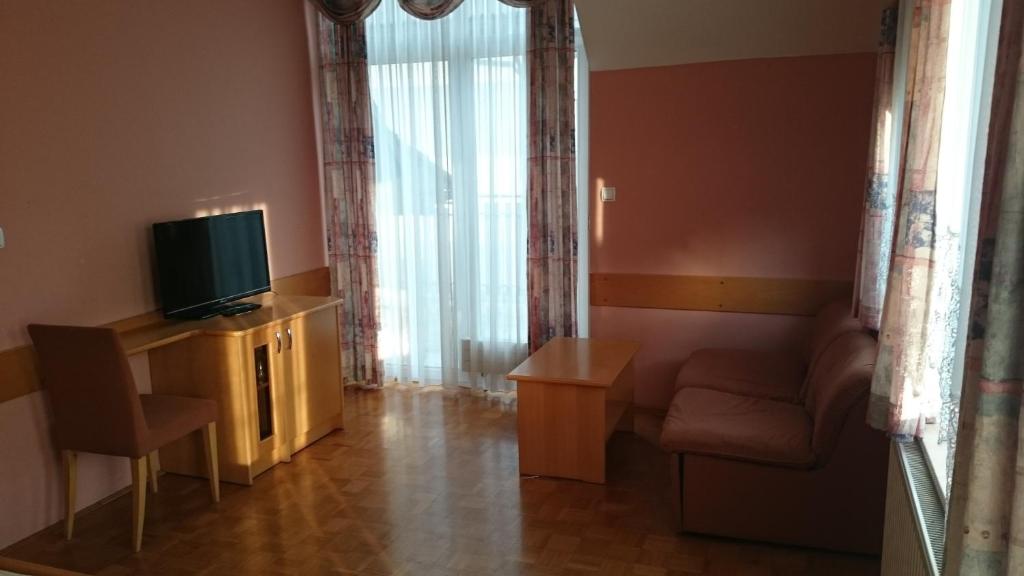 TV a/nebo společenská místnost v ubytování Penzion Zeleni Kakadu