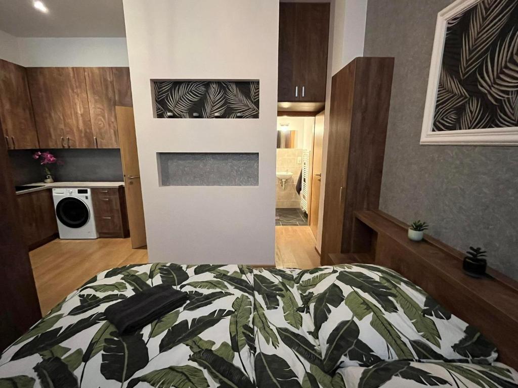 Postel nebo postele na pokoji v ubytování Ubytování Tajemství Lucy