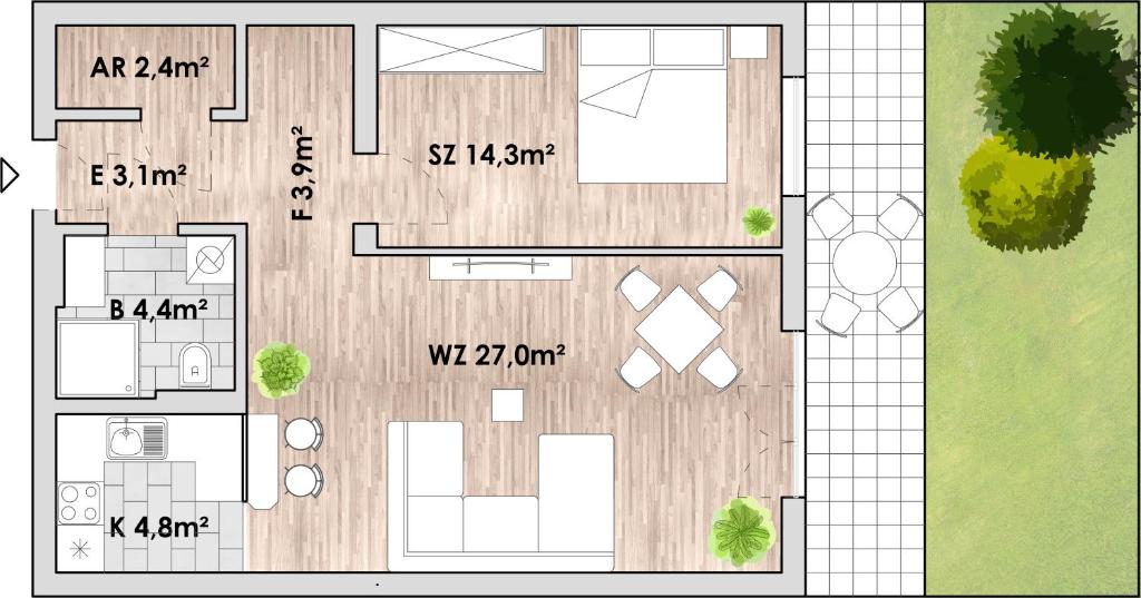 Ostsee-Ferienwohnung-Lipsia - Appartement Avec Terrasse