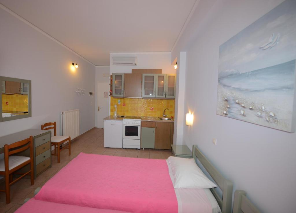 A kitchen or kitchenette at Konstantza Studios and Apartments
