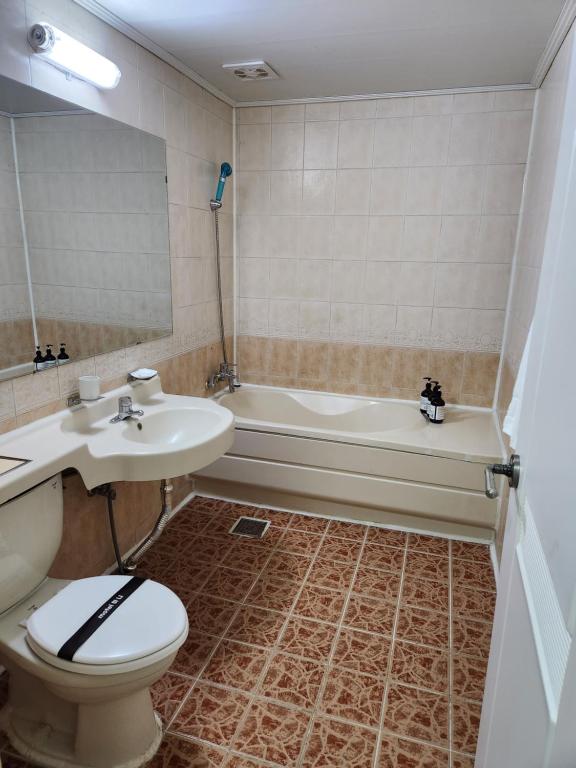 Koupelna v ubytování Hani Motel