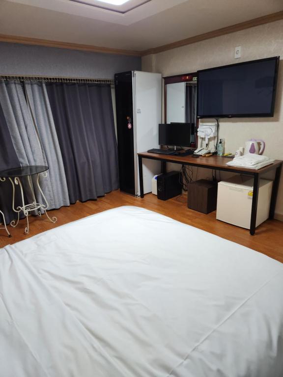 Postel nebo postele na pokoji v ubytování Hani Motel