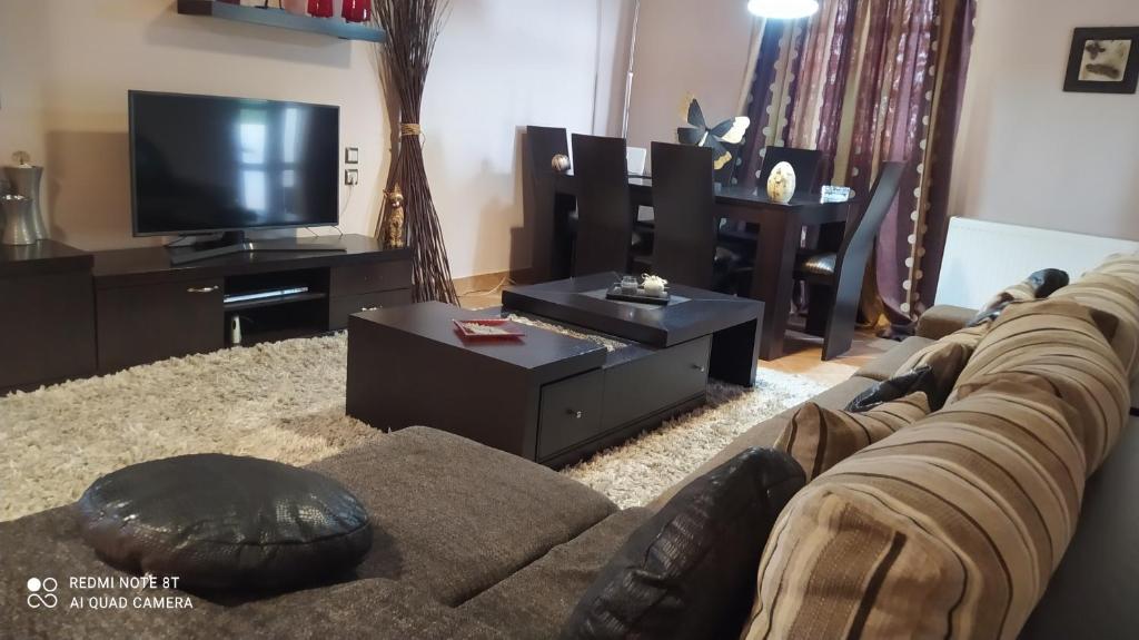 A television and/or entertainment centre at Theodora's home