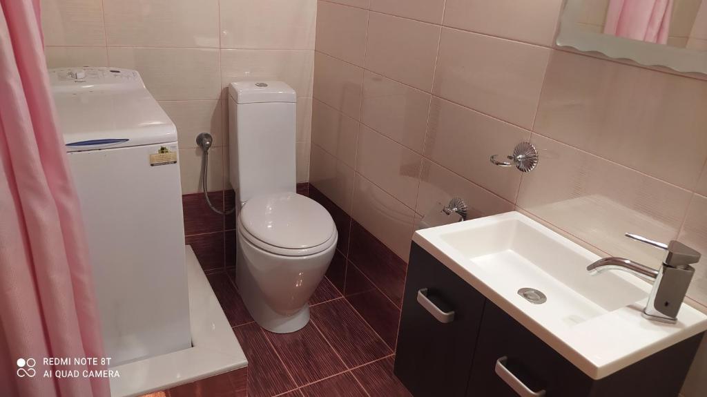 A bathroom at Theodora's home