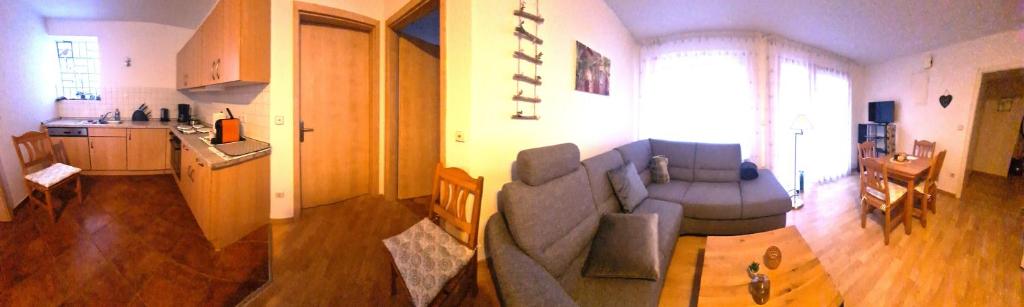 Kuchyň nebo kuchyňský kout v ubytování Gästehaus Zum Weinbauer