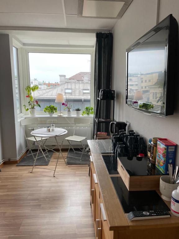 TV a/nebo společenská místnost v ubytování Le Mat B&B Göteborg City